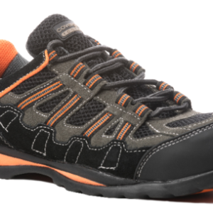 Basket de sécurité HELVITE Basse Velours et Maille Noire/Orange S1P – 9HEVL