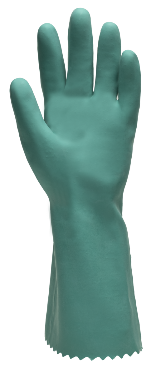 Gants EUROCHEM NI550, nitrile vert coton, 0.85mm, 35cm – 1CHNI50 – Image 2