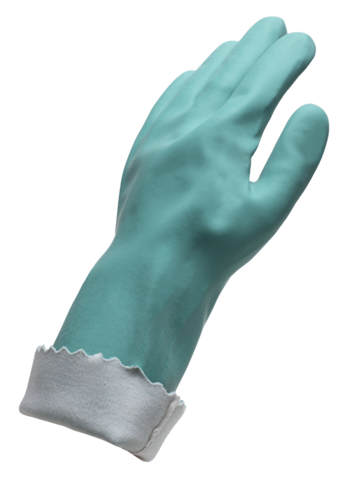 Gants EUROCHEM NI550, nitrile vert coton, 0.85mm, 35cm – 1CHNI50 – Image 5