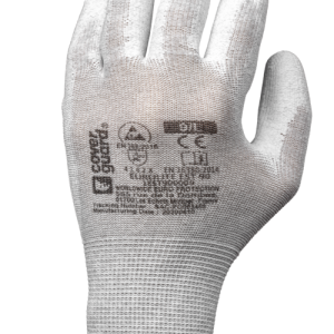 Gants EUROLITE 1EST90 J13 polyester carbon end. PU – 1EST900