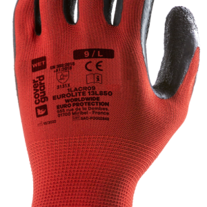 Gants EUROLITE 13L850 J13 PE rouge J13 end. latex noir – 1LACR
