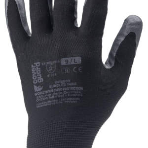 Gants EUROLITE 1NIBB J13 PE noir end. nitrile gris – 1NIBB