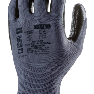 Gants EUROLITE 13N400 J13 PE gris end. nit. Noir – 1NICB
