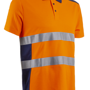 OKI Polo Manches Courtes Orange HV Marine – 5OKI170