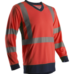 SUNO T-shirt hi-viz Rouge-marine polyester – 7SUNR