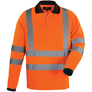 YARD Polo M longues Hi-viz orange, poly-coton – 7YAPO