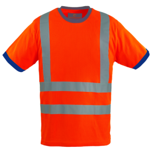 YARD T-shirt Hiviz orange, poly-coton, bande baudrier – 7YATO