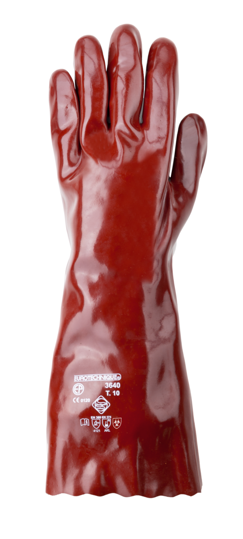 Gants EUROCHEM 3640 coton end.PVC rouge Long.40cm – MO3640