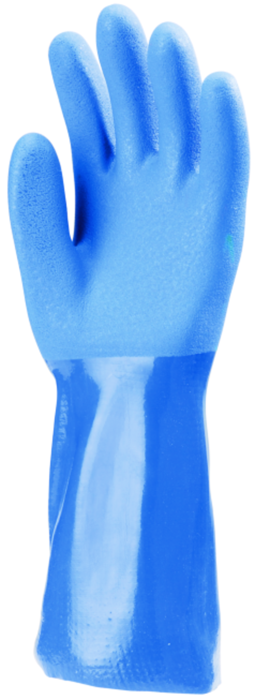Gants EUROCHEM 3770 coton PVC bleu grainée long.35cm – MO3770 – Image 2