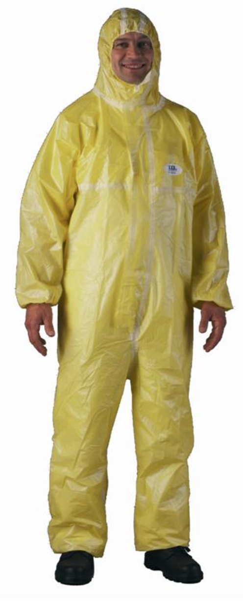 Combinaison 65g Type 4 ‘TAPE SEAM’ SMS jaune, cagoule – MO44445