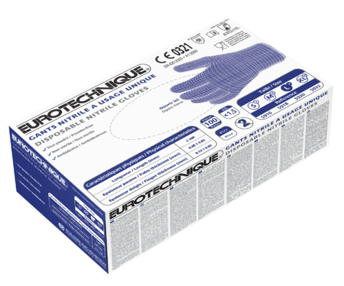 Gants EURO-ONE 5920 Nitrile bleu non-pdré AQL1.5 100gts – MO5920 – Image 3