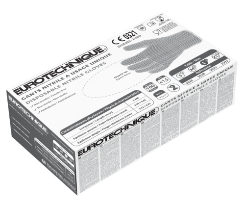 Gants EURO-ONE 5930 nitrile noir non-pdré AQL 1.5 100gts – MO5930 – Image 2
