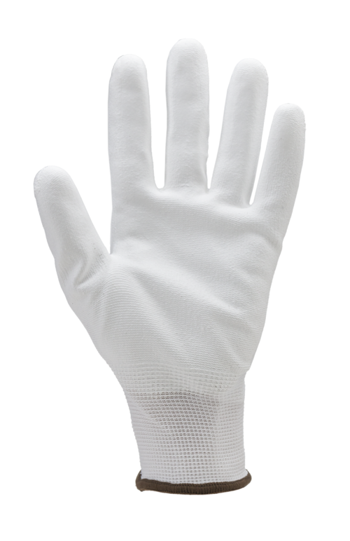 Gants EUROLITE 6020 J13 polyester blanc end. PU blanc – MO6020 – Image 2