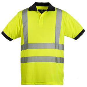 Polo hi-viz jaune bande baudrier – MO70270