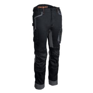 Pantalon – BARU – 60% CO/40% PES 270g/m2 + Stretch + Oxford – Noir/Citrouille – 5BRP010