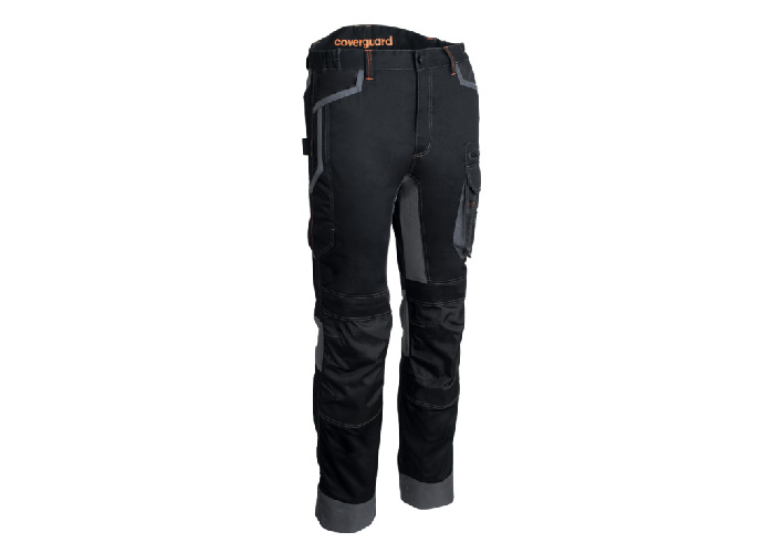 Pantalon – BARU – 60% CO/40% PES 270g/m2 + Stretch + Oxford – Noir/Citrouille – 5BRP010