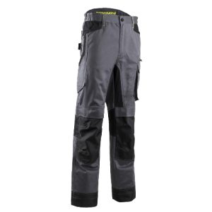 Pantalon – BARU – 60% CO/40% PES 270g/m2 + Stretch + Oxford – Gris/Lime – 5BRP050