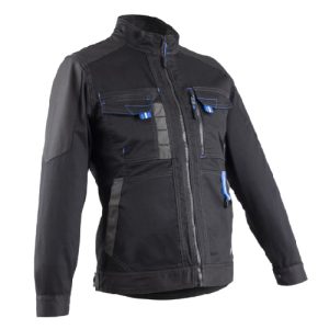 Veste femme – CASITA – 65% PES/32% CO/3% EA 250g/m2 + Oxford – Noir/Bleu – 5CAJ010
