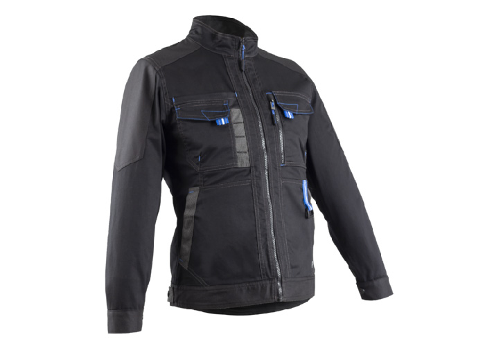 Veste femme – CASITA – 65% PES/32% CO/3% EA 250g/m2 + Oxford – Noir/Bleu – 5CAJ010