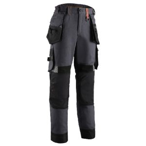 Pantalon – CRISTOBAL – RIPSTOP 60% CO/40% PES 280g/m2 + Stretch + Oxford stretch – Gris anthracite/Citrouille – 5CRP150