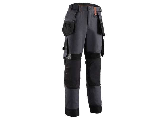 Pantalon – CRISTOBAL – RIPSTOP 60% CO/40% PES 280g/m2 + Stretch + Oxford stretch – Gris anthracite/Citrouille – 5CRP150