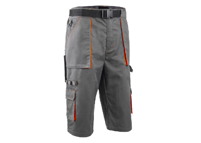 Bermuda long – PADDOCK II – 60% CO/40% PES 245g/m2 – Gris/Orange – 5PAS150